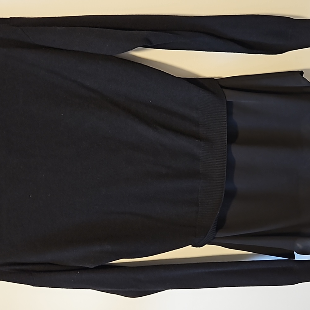 DEX Black collared sweater with attached sheer shirt bottom - Picture 4 of 4